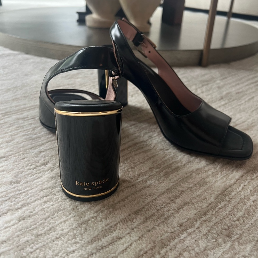 Classic Kate Spade Black Open-Toe Heels